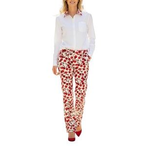 Dolce & Gabbana Red and White Cherry Pattern Pants Sz M Adorable!!